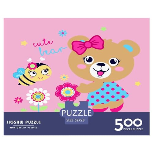 Kinder-Cartoon-Puzzle Halloween 500 Teile Holzpuzzle Holzpuzzle für Erwachsene Puzzles Nachhaltiges Puzzle für Erwachsene | Spiele 500 Stück (52 x 38 cm) von GQmoney