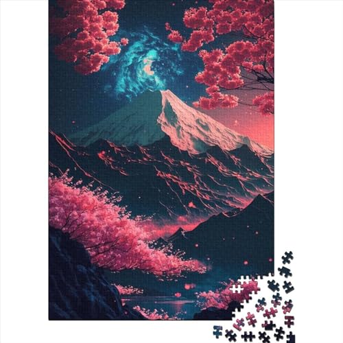 Kirschblüten-Japan-Kunst, 500-teiliges Puzzle für Erwachsene | | Familienspaß-Puzzles für Erwachsene, Geschenke, Denkspiele, 500 Teile (52 x 38 cm) von GQmoney