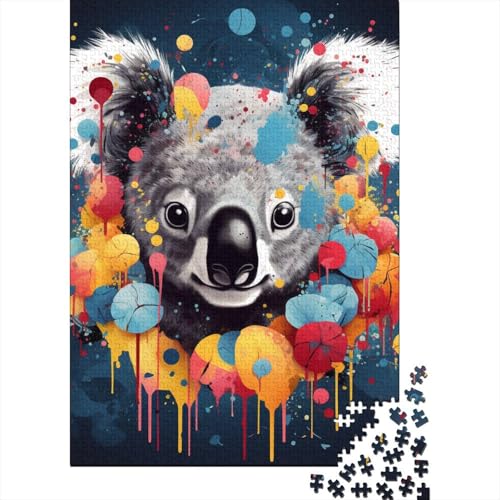 Koala-Puzzle, einzigartige Heimdekoration, 100 % recycelter Karton, Puzzle für Erwachsene und Kinder, Geschenk, 38 x 26 cm, 1000 Teile von GQmoney