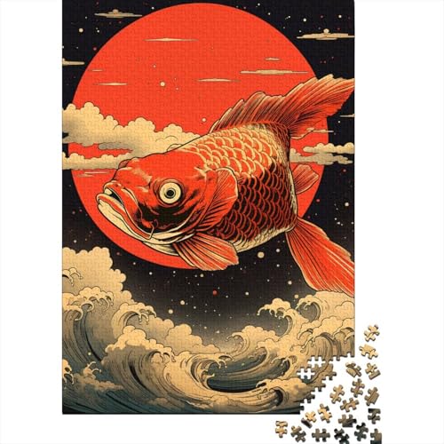 Koi Karpfen Puzzle Spielzeug Lernspiel Premium Karton Puzzle für Erwachsene Kinder Ostergeschenk 38x26cm/1000pcs von GQmoney