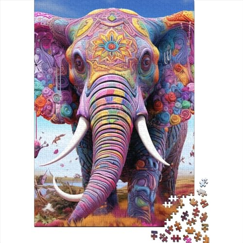 Künstlerische Elefantentiere, 300-teiliges Puzzle für Erwachsene und Kinder, nachhaltiges Puzzle | Spiele 300 Teile (40 x 28 cm) von GQmoney