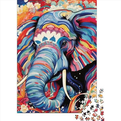 Künstlerisches Elefanten-Tiere-Puzzle, 1000 Teile, Puzzle für Erwachsene, Puzzles für Teenager, Geschenke, Puzzles für Kinder, Lernspiel, Herausforderungsspielzeug, 1000 Teile (75 x 50 cm) von GQmoney