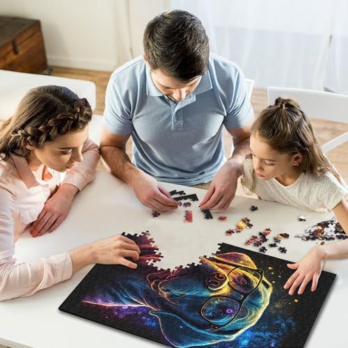 Labrador mit Brille, Puzzle 500 Teile für Kinder, Puzzle für Kinder, 500-teiliges Puzzle, Lernspiele, 500 Teile (52 x 38 cm) von GQmoney