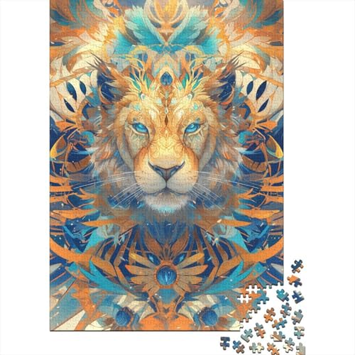 Löwen-Puzzle, anpassbare Bilder, 100 % recycelter Karton, Puzzle für Erwachsene, Teenager, einzigartiges Geschenk, 70 x 50 cm/1000 Teile von GQmoney