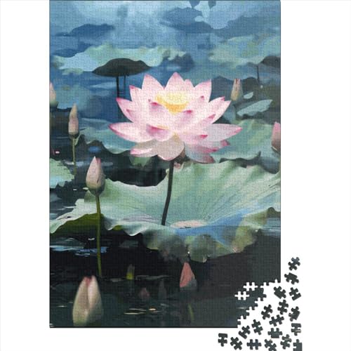 Lotusblumen-Puzzle, 500 Teile, Puzzles für Teenager, Erntedankfest, Puzzles für Kinder, Lernspiel, Herausforderungsspielzeug, 500 Teile (52 x 38 cm) von GQmoney