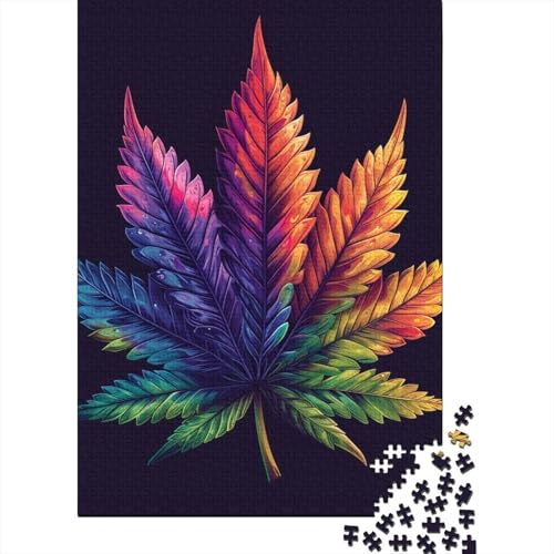 Marihuana-Blatt-Puzzle, Premium-Puzzle, 100 % recyceltes Kartonpapier, rechteckig, für Jungen oder Mädchen, 38 x 26 cm, 1000 Teile von GQmoney