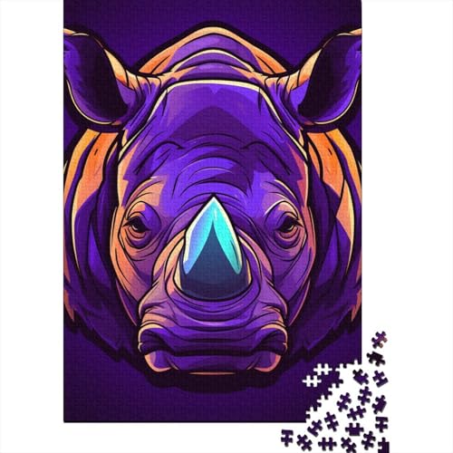 Nashorn-Puzzles für Erwachsene, 300 Puzzles, Puzzles für Erwachsene, Puzzles für Erwachsene, Teenager, 300 Teile (40 x 28 cm) von GQmoney