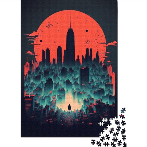 Neo Tokyo City Puzzles 300 Teile für Teenager, Geschenke, Holzpuzzle, Puzzle für Erwachsene, Lernspiele für zu Hause, DIY-Spielzeug, 300 Stück (40 x 28 cm) von GQmoney