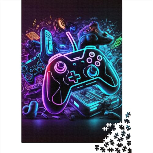 Neon Game 500-teiliges Puzzle für Erwachsene, Spielzeug, Denkspiel, Lernspiel für Erwachsene, Stressabbau, Heimdekoration, 500 Stück (52 x 38 cm) von GQmoney