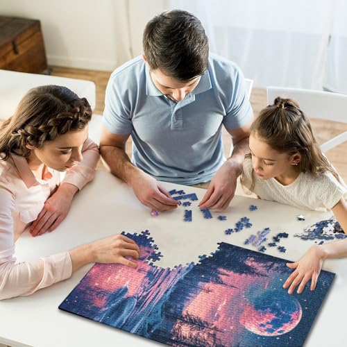 Neon Winter Natur Puzzle für Kinder 1000-teiliges Spielzeug Familienpuzzle Spiele Geburtstagsgeschenke Puzzle Lernspielzeug für Jungen und Mädchen 1000 Teile (75 x 50 cm) von GQmoney