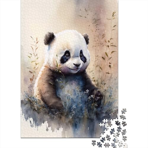 Niedliches Baby-Panda-Malpuzzle für Erwachsene, 300-teiliges Puzzle für Erwachsene und Teenager, für Erwachsene und Teenager ab 12 Jahren, 300 Teile (40 x 28 cm) von GQmoney