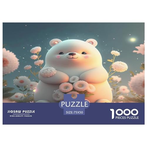 Niedliches Bären-Puzzle, 1000 Teile, Holzpuzzle, Puzzle für Erwachsene, Puzzle für Erwachsene, Teenager, Teenager, Mann, Frau, Geschenk, 1000 Stück (75 x 50 cm) von GQmoney