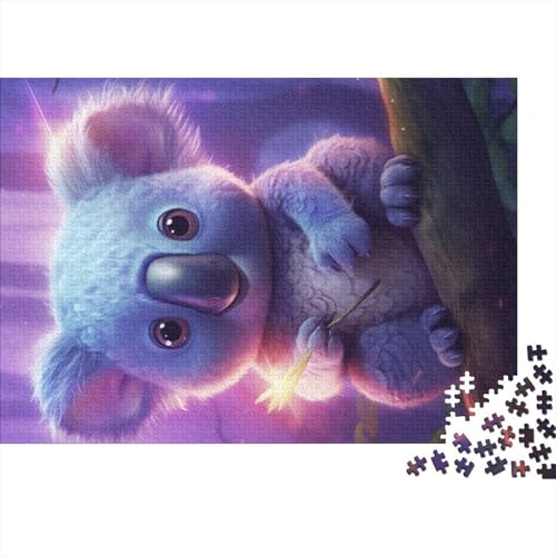 Niedliches Koala-Holzpuzzle, 1000 Teile, Puzzle für Erwachsene, Lernspiel, Herausforderungsspielzeug, 1000 Teile (75 x 50 cm) von GQmoney