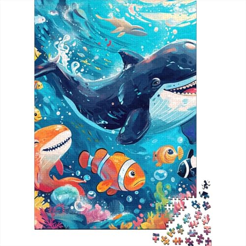 Niedliches Ozeantier-Puzzle, herausfordernd und denkwürdig, 100 % recycelter Karton, Puzzle für Erwachsene und Kinder, 38 x 26 cm, 1000 Teile von GQmoney