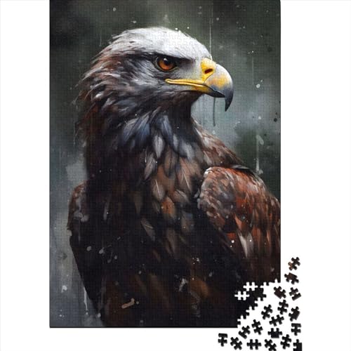 Ölgemälde-Adler-Porträt-Puzzle 500 Teile für Teenager-Geschenke, Holzpuzzle für Erwachsene und Teenager, lustige Puzzles 500 Teile (52 x 38 cm) von GQmoney