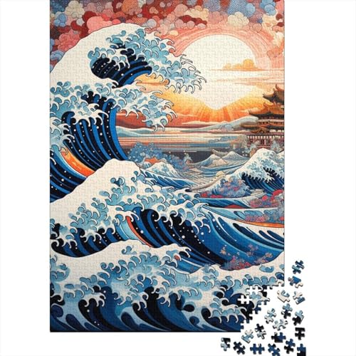 Ocean Wave Puzzle Relax Challenge Spielzeug Papier Rechteckiges Puzzle für Jungen oder Mädchen, 38 x 26 cm, 1000 Stück von GQmoney