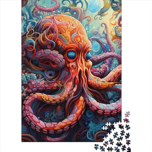 Oktopus-Puzzle, 500 Teile, Holzpuzzle, Erwachsenenpuzzle für Kinder und Jugendliche ab 12 Jahren, 500 Teile (52 x 38 cm) von GQmoney