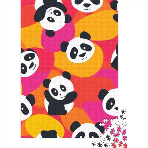 Panda-Puzzle, 100 % recycelter Karton, 100 % recycelter Karton, Puzzle für Jungen oder Mädchen, Ostergeschenk, 70 x 50 cm, 1000 Teile von GQmoney