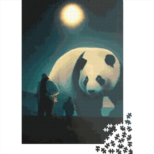 Panda bei Nacht, 500-teiliges Puzzle für Erwachsene, Puzzle für Kinder, 500-teiliges Puzzlespiel für Kinder, Puzzlegeschenk, 500 Teile (52 x 38 cm) von GQmoney