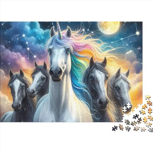 Pferdeherde Puzzle für Erwachsene und Jugendliche, 500 Teile, Puzzle für Erwachsene, nachhaltige Puzzlespiele, 500 Teile (52 x 38 cm) von GQmoney