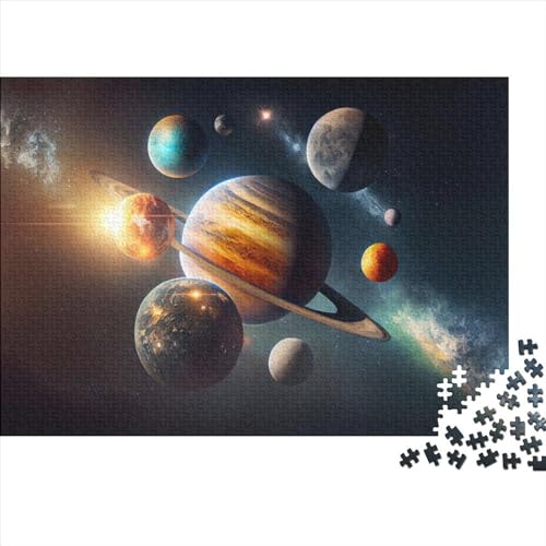 Planeten der Sonne1 1000-teiliges Puzzle für Teenager, Geschenke, Holzpuzzle, Puzzle für Erwachsene, Lernspiele für zu Hause, DIY-Spielzeug, 1000 Teile (75 x 50 cm) von GQmoney