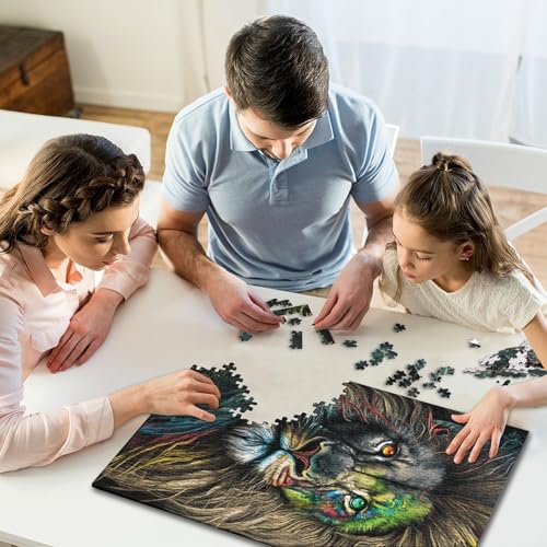 Porträt eines schönen Löwen, Puzzle 1000 Teile, Puzzle für Kinder, Denkspiel, Puzzlespielzeug für Kinder, 1000 Teile (75 x 50 cm) von GQmoney