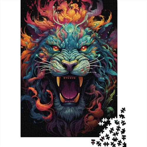 Psychedelia of Ferocious Beasts 300 Puzzle, Holzpuzzle und kreatives Lernspiel für Erwachsene, Puzzle für Familie und Freunde, 300 Teile (40 x 28 cm) von GQmoney