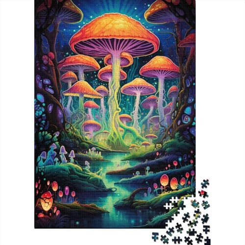 Psychedelische Pilze im Wald1 Puzzles Puzzle für Erwachsene Schwierigkeitsgrad Puzzles Kreatives Puzzle Lernspielzeug Spiel Familiendekoration 1000 Teile (75x50cm) von GQmoney