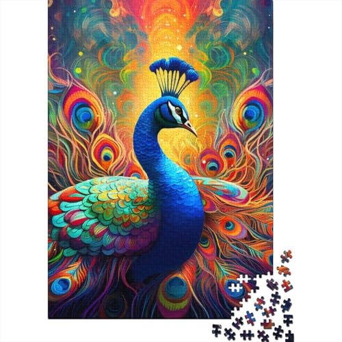 Psychedelischer Pfau Puzzle für Erwachsene 300 Teile Puzzle 300 Teile Puzzle für Erwachsene Kinder Puzzle Spiele Spielzeug 300 Teile (40x28cm) von GQmoney