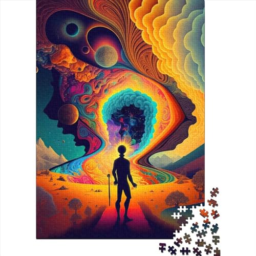 Psychedelisches Puzzle mit 300 Teilen, Schwierigkeitsgrad für Erwachsene, Lernspielzeug, Spiele, Familiendekoration, 300 Stück (40 x 28 cm) von GQmoney