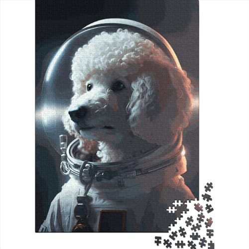 Pudel-Astronauten-Puzzle für Kinder, 1000 Teile, Puzzle für Kinder, Puzzle 1000 Teile für Kinder, anspruchsvolles Puzzle, lustige Spiele (75 x 50 cm) von GQmoney