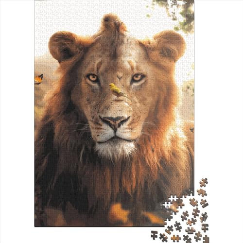 Puzzle „Der Löwe und die Schmetterlinge“ 1000 Teile für Kinder, kreatives, schwieriges Puzzle, anspruchsvolles Spiel, Spielzeug, Familienpuzzle (75 x 50 cm) von GQmoney