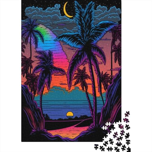 Puzzle „Rainbow Sky Beach“, 300 Teile, für Erwachsene, Spielzeug, Denkspiel, Lernspiel für Erwachsene, Stressabbau, Heimdekoration, 300 Teile (40 x 28 cm) von GQmoney