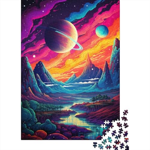 Puzzle 1000 Teile, Fantasie-Puzzle mit kosmischer Landschaft, Schwierigkeitsgrad Puzzle, Holzpuzzle, Lernspiel, Spielzeug, Familiendekoration, 1000 Stück (75 x 50 cm) von GQmoney