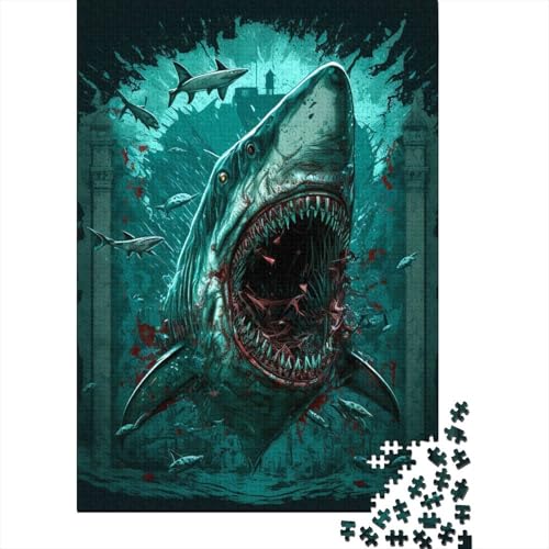 Puzzle 1000 Teile, Hai, bunt (), Puzzle für Erwachsene, Schwierigkeitsgrad: Puzzle, Lernspielzeug, Spiele, Familiendekoration, 1000 Teile (75 x 50 cm) von GQmoney