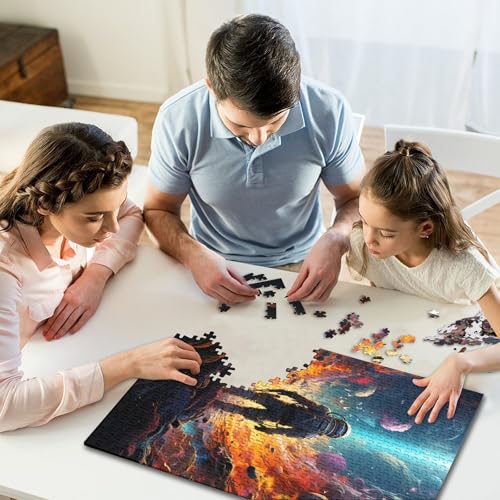 Puzzle 1000 Teile, Psychedelisches Astronauten-Puzzle, Schwierigkeitsgrad Puzzle, Holzpuzzle, Lernspiel, Spielzeug, Familiendekoration, 1000 Stück (75 x 50 cm) von GQmoney