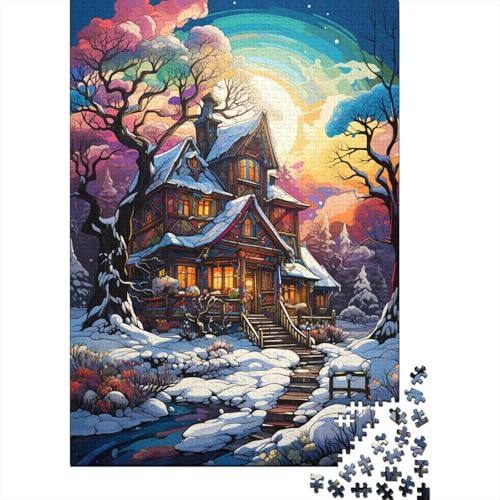 Puzzle 1000 Teile, farbenfrohes psychedelisches Iglu-Puzzle aus Holz, kreatives Puzzle für Teenager, Lernspielzeug, Spiel für Kinder, Geschenke, 1000 Stück (75 x 50 cm) von GQmoney