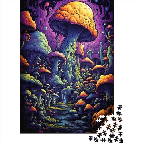 Puzzle 1000 Teile Fantasie-Pilze Puzzle Schwierigkeitsgrad Puzzle Holzpuzzle Lernspiel Spielzeug Familiendekoration 1000 Stück (75 x 50 cm) von GQmoney