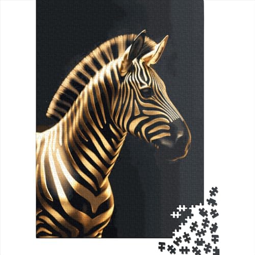 Puzzle 1000 Teile Goldzebra-Puzzle für Kinder und Jugendliche, Holzbrett-Puzzle, Lernspielzeug, Familienspiele (75 x 50 cm) von GQmoney