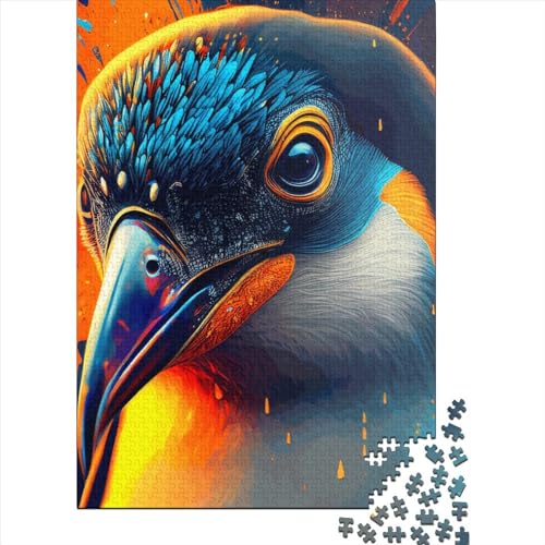 Puzzle 1000 Teile für Erwachsene, Pinguin, buntes Tier-Puzzle für Teenager, Holzpuzzle, Heimdekoration, Puzzle-Spielzeug, 1000 Teile (75 x 50 cm) von GQmoney