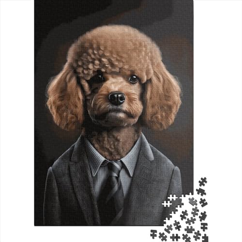 Puzzle 1000 Teile für Erwachsene, Pudel-Hund, Puzzle für Teenager, Holzpuzzle, Heimdekoration, Puzzle-Spielzeug, 1000 Teile (75 x 50 cm) von GQmoney