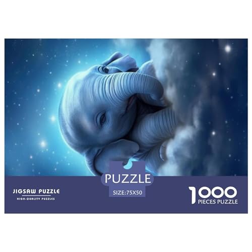 Puzzle 1000 Teile für Erwachsene Baby-Elefant-Puzzle 1000 Teile für Erwachsene 1000 Teile (75 x 50 cm) von GQmoney