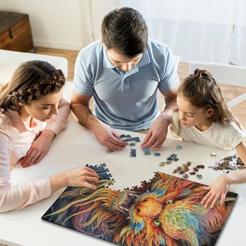 Puzzle 1000 Teile für Kinder, Fantasie-Fliegendrache, Puzzle für Kinder, Brettpuzzle, Familiendekoration, 1000 Stück (75 x 50 cm) von GQmoney