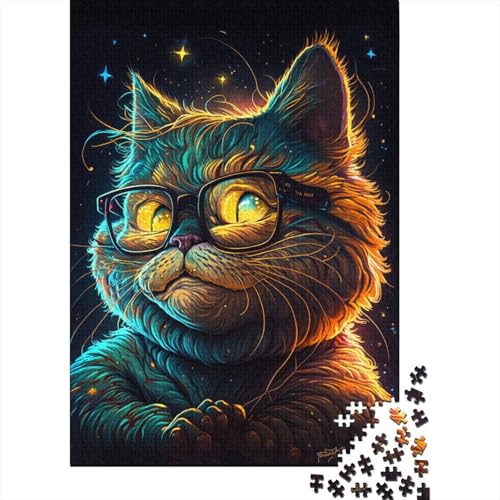 Puzzle 1000 Teile für Kinder und von Cosmic Garfield mit Brille, Puzzle für Kinder, Holzbrettpuzzle, Puzzle für Erwachsene, Geschenke 1000 Teile (75 x 50 cm) von GQmoney