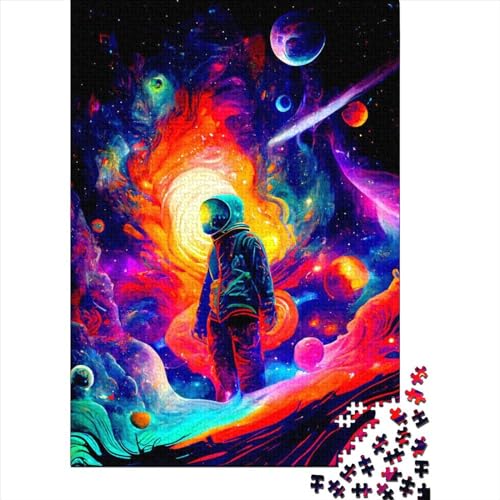 Puzzle 300 Teile, Astronauten-Puzzle, buntes Puzzle für Erwachsene, Schwierigkeitsgrad: Puzzle, Lernspielzeug, Spiele, Familiendekoration, 300 Teile (40 x 28 cm) von GQmoney