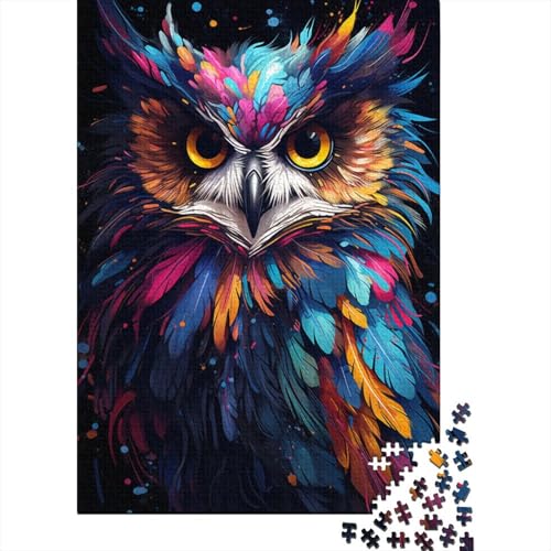 Puzzle 300 Teile Holzpuzzle Regenbogen-Eule Puzzles Erwachsene Kreatives Puzzle Geburtstagsgeschenk Puzzle für Jugendliche und Erwachsene 300 Teile (40x28cm) von GQmoney