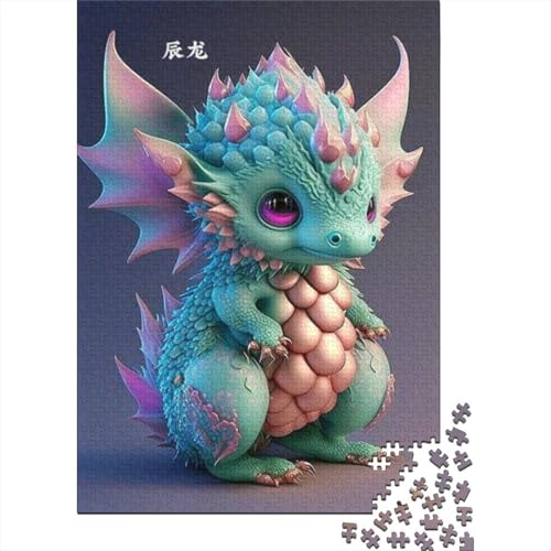 Puzzle 300 Teile für Erwachsene, süße Baby-Drachen, quadratisches Puzzle für Erwachsene und Holzpuzzle, einzigartiges Puzzle, pädagogisches Spaßspiel, Spielzeug, 300 Teile (40 x 28 cm) von GQmoney