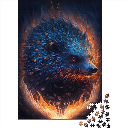 Puzzle 300 Teile für Kinder und von Fire Animal Igel Puzzle für Kinder Holzbrettpuzzle Puzzle für Erwachsene Puzzle Geschenke 300 Stück (40x28cm) von GQmoney