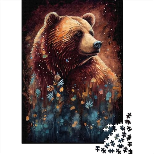 Puzzle 500 Teile, Braunbär-Tuschemalerei-Puzzle, Puzzle für Erwachsene, Lernspiel, Lernspielzeug, Geschenke, Puzzle 500 Teile (52 x 38 cm) von GQmoney