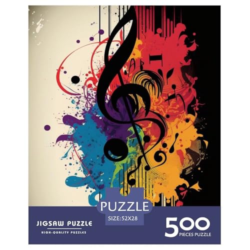 Puzzle 500 Teile, quadratische Puzzles mit Musiknoten für Kinder, Puzzles, anspruchsvolles Spiel, Puzzles 500 Teile (52 x 38 cm) von GQmoney